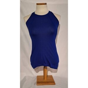 Athleta Womens Racerback Sheer‎ Tank Top Royal Blue Size XXS